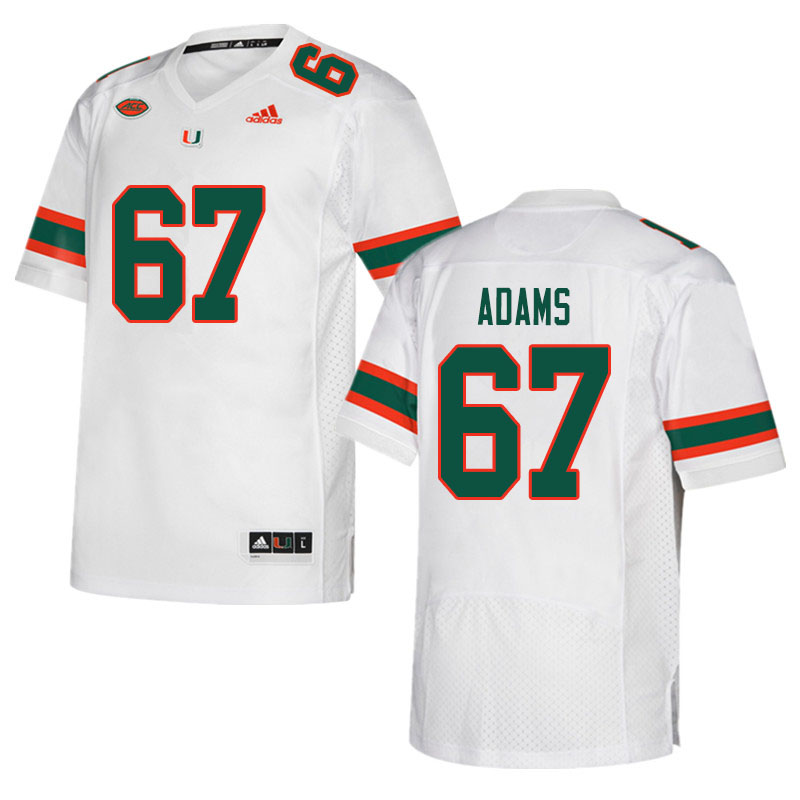Men #67 Gavin Adams Miami Hurricanes College Football Jerseys Sale-White